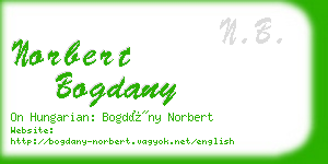 norbert bogdany business card